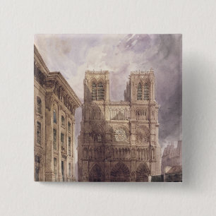 The Cathedral of Notre Dame, Paris, 1836 15 Cm Square Badge