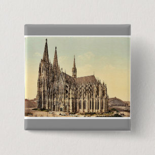 The cathedral, side, Cologne, the Rhine, Germany r 15 Cm Square Badge