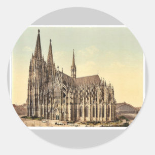 The cathedral, side, Cologne, the Rhine, Germany r Classic Round Sticker