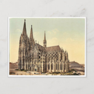 The cathedral, side, Cologne, the Rhine, Germany r Postcard