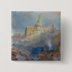 The Cathedral, Siena, 1902 15 Cm Square Badge