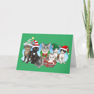The Cats and Crew Christmas Card 5" x 7"