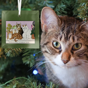The Cats are in Charge Glass Tree Decoration
