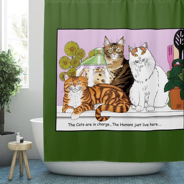 The Cats are in Charge Shower Curtain (Creator Uploaded)