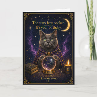 The Cat's Crystal Ball Birthday Reading Card