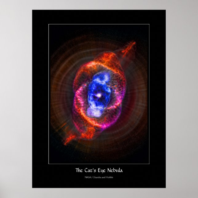 The Cats Eye Nebula - expanding red giant Poster (Front)