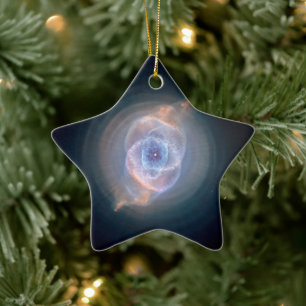 The Cat's Eye Nebula Star Photo Ceramic Ornament