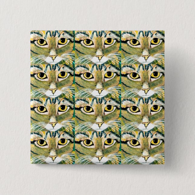 ~The Cats' Eyes Have It ~ Square Badge Button (Front)