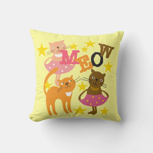 The Cats Meow Pilllow Cushion (Front)