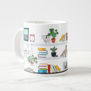 The Cats On The Bookshelf Mug