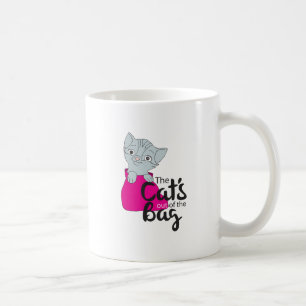 The Cats Out of the Bag Kitten Cartoon Image Kitty Coffee Mug