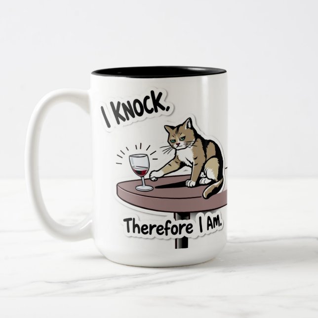 The Cat's Philosophy Two-Tone Coffee Mug (Left)