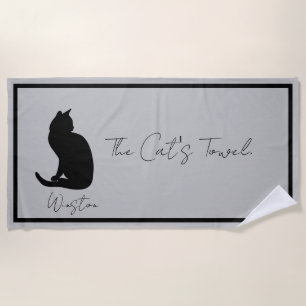 The Cats Towel Grey