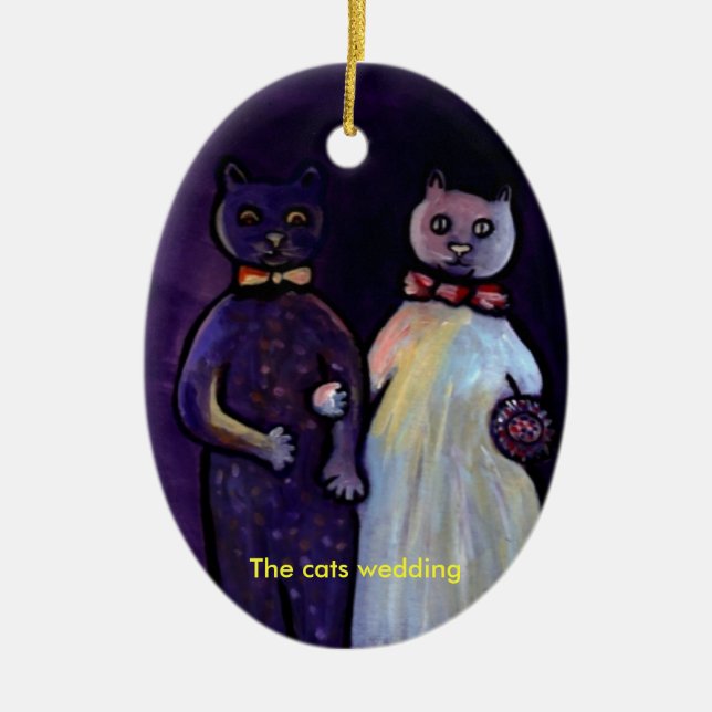 The cats wedding (Ornament) Ceramic Ornament (Front)