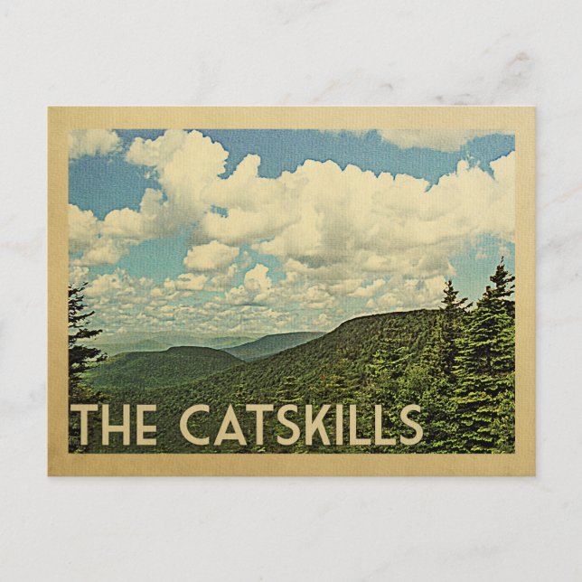The Catskills Postcard New York Vintage Travel (Front)
