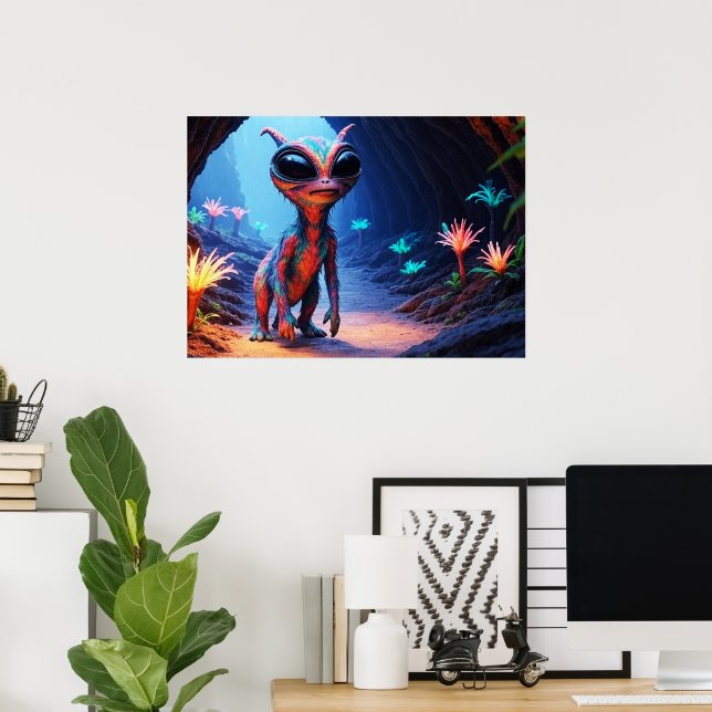 The Cave Dweller AI Alien  Poster (Home Office)