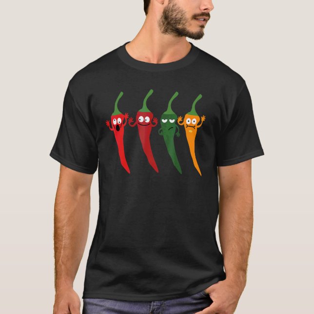 The Cayenne Pepper Hot Colourful Chilli T-Shirt (Front)