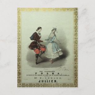 The Celebrated Polka, song sheet, 1840 Postcard