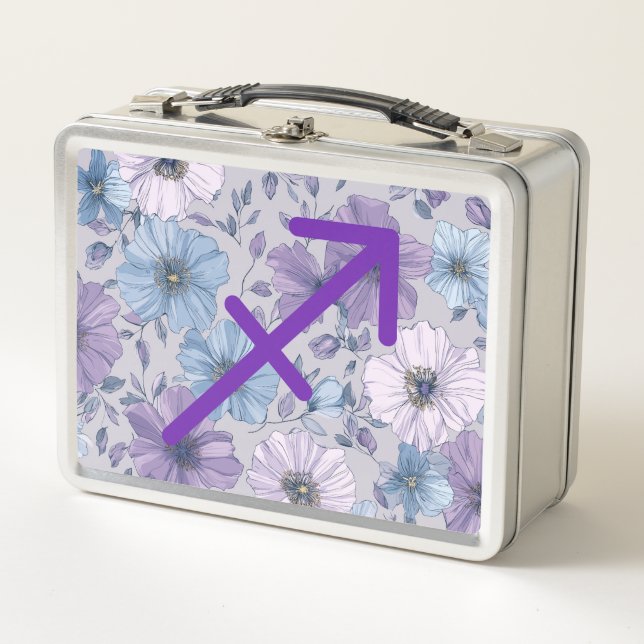 🏹 The Celestial Bloom 🌸Canteen  Metal Lunch Box (Front)