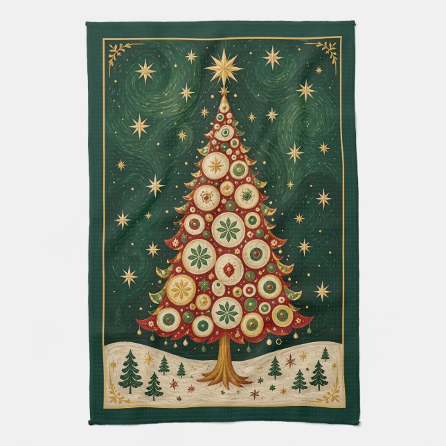 The Celestial Evergreen Tea Towel (Vertical)