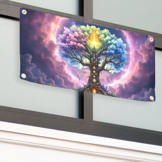 The Celestial Tree of Eternal Realms.  Banner (Outside Building)