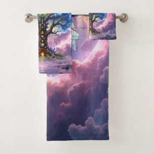 The Celestial Tree of Eternal Realms Bath Towel Set