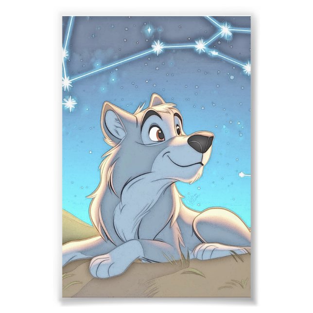 The Celestial Watcher - Gray Wolves Photo Print (Front)