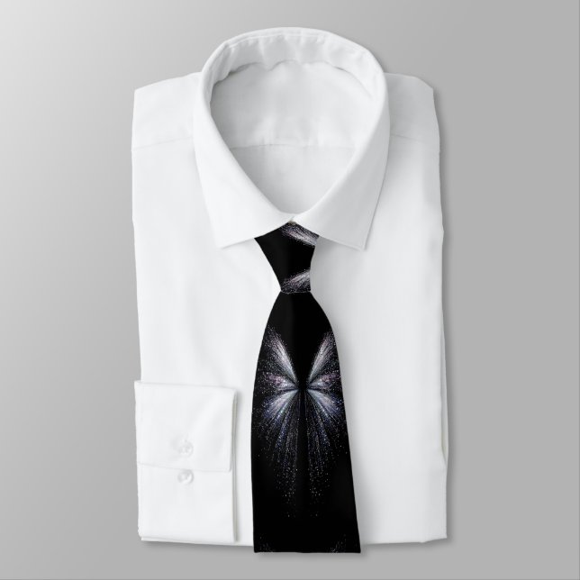 The "Celestial Wings" Premium Abstract Necktie (Tied)