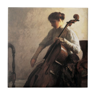 The Cellist (by Joseph DeCamp) Ceramic Tile