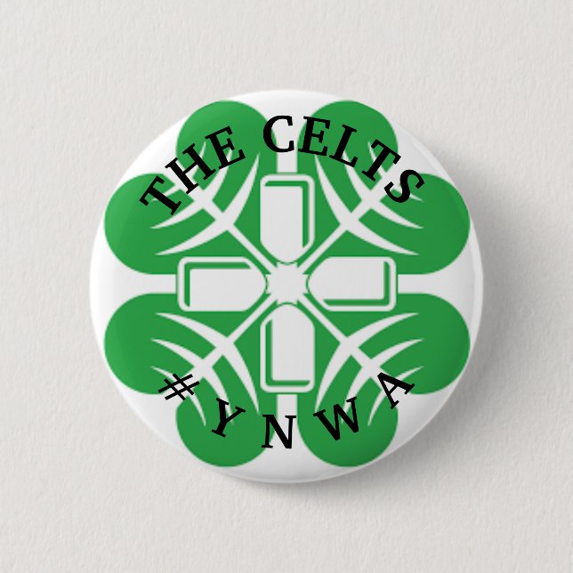 THE CELTS PIN BADGE #YNWA SHAMROCK CROSS MOTIF (Front)