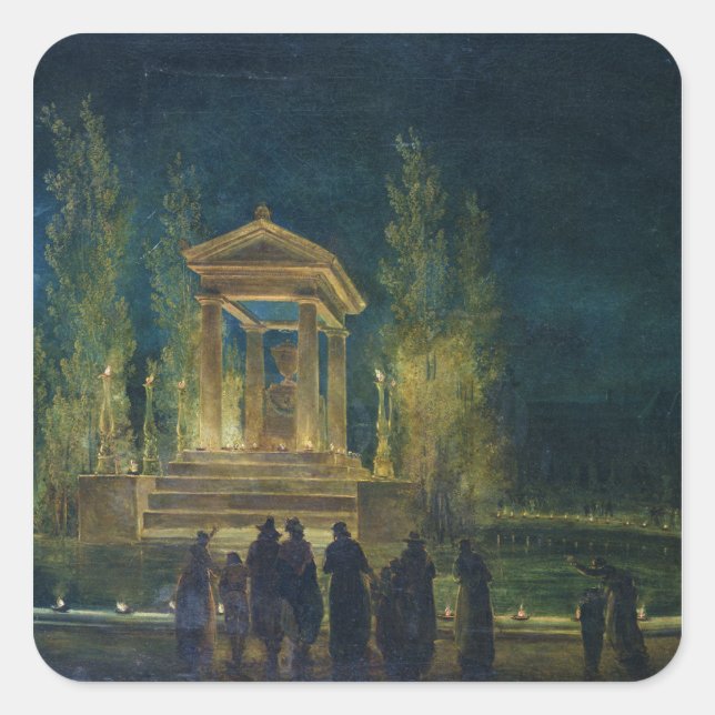 The Cenotaph of Jean Jacques Rousseau Square Sticker (Front)