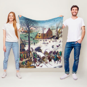 The Census at Bethlehem, Pieter Bruegel Fleece Blanket