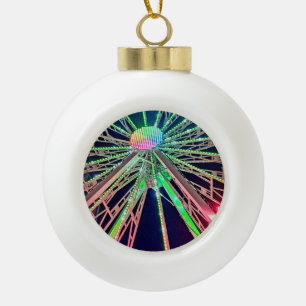 The center of the Ferris wheel Ceramic Ball Christmas Ornament