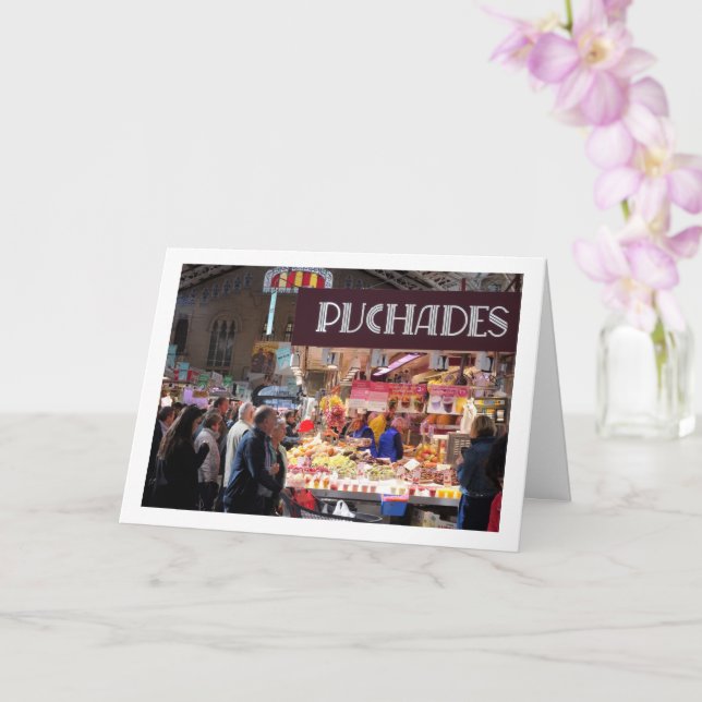 The Central Market of Valencia, Spain Card (Orchid)