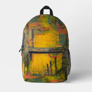 "the centre of afterglow" printed backpack