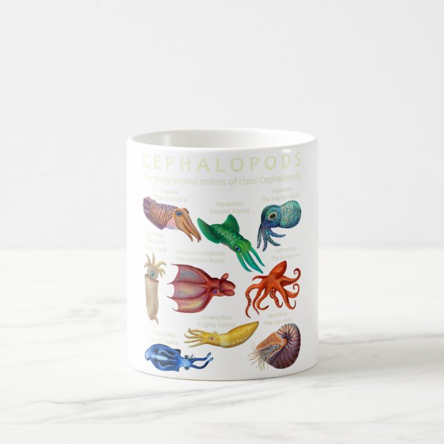 The Cephalopod Octopus Squid Cuttlefish Coffee Mug (Center)