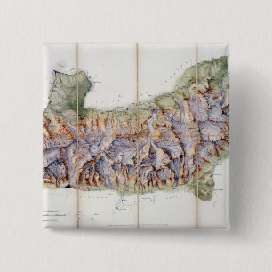 The Chain of Mont Blanc, from an actual survey in 15 Cm Square Badge