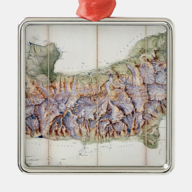 The Chain of Mont Blanc, from an actual survey in Metal Ornament (Front)