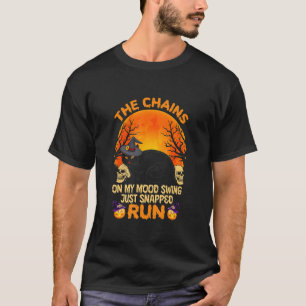 The Chain Of My Mood Cat Witch Halloween Costume T-Shirt
