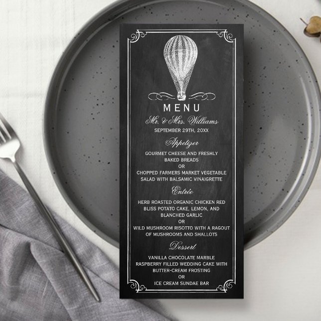 The Chalkboard Hot Air Balloon Wedding Collection Menu (Creator Uploaded)