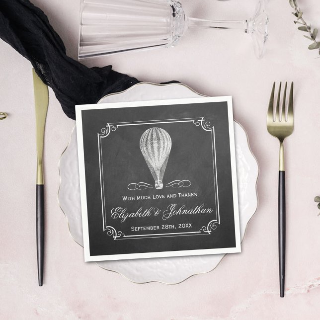 The Chalkboard Hot Air Balloon Wedding Collection Napkin (Creator Uploaded)