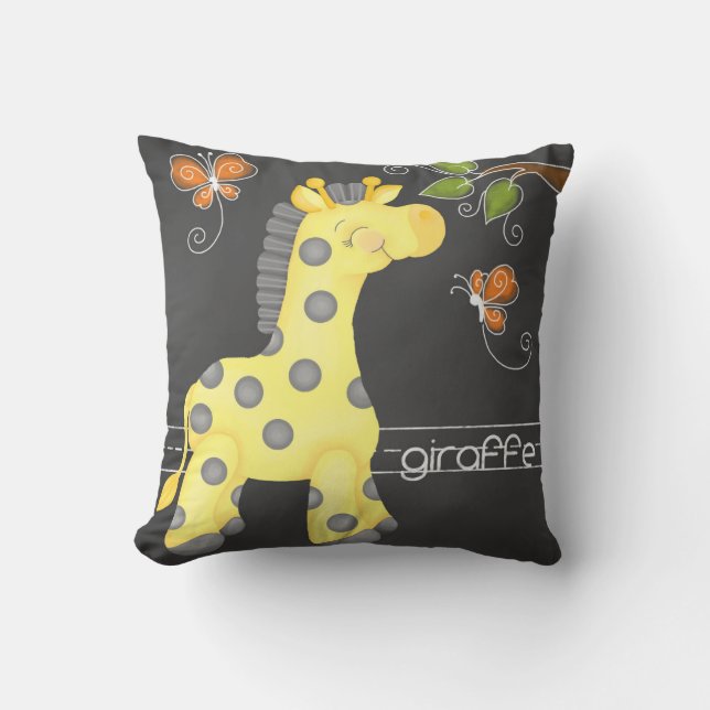 The Chalkboard Jungle - Giraffe Pillow (Front)