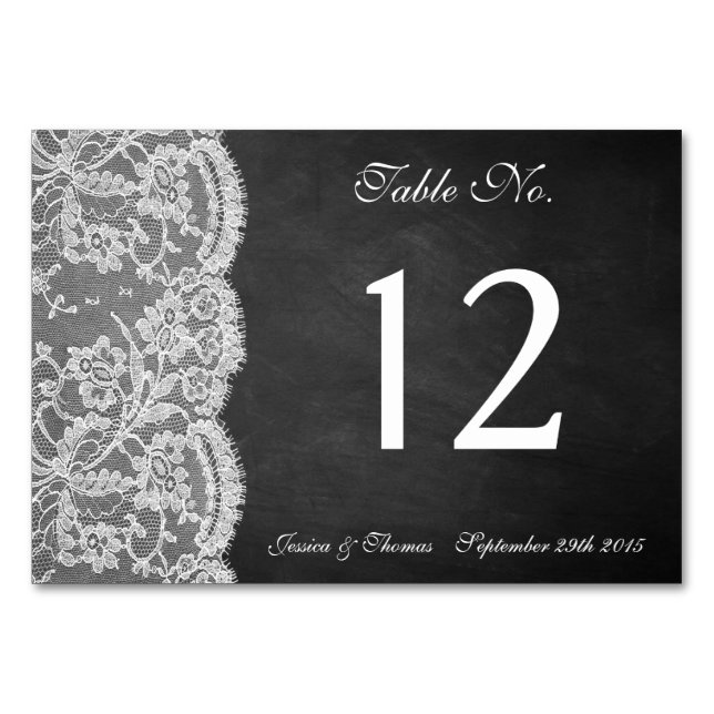 The Chalkboard & Lace Collection Table Number (Front)