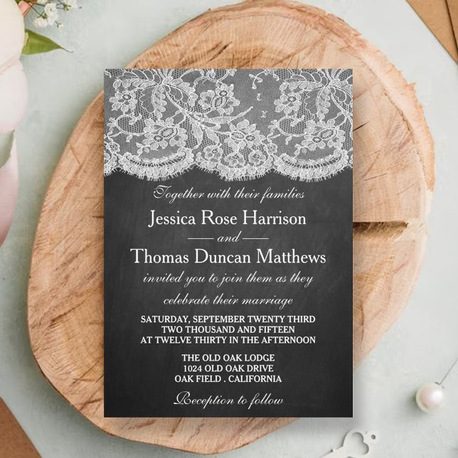 The Chalkboard & Lace Wedding Collection Invitation (Creator Uploaded)