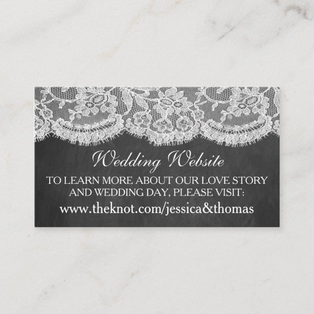 The Chalkboard & Lace Wedding Collection Website Enclosure Card (Front)