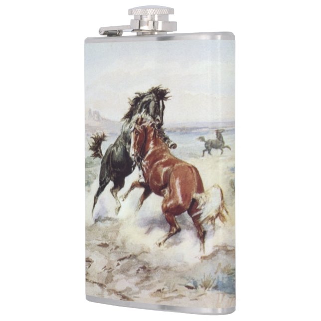 The Challenge (Vintage Stallion Fight) Hip Flask (Left)