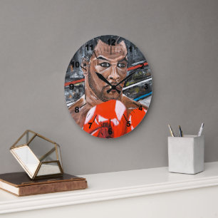 The Champ Painting by Alfred Fox Large Clock