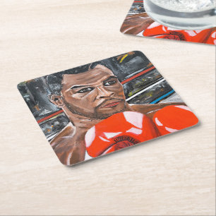 The Champ Painting by Alfred Fox Square Paper Coaster