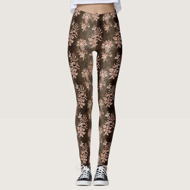 The Champagne Velvet  Series Design 3  Leggings (Front)
