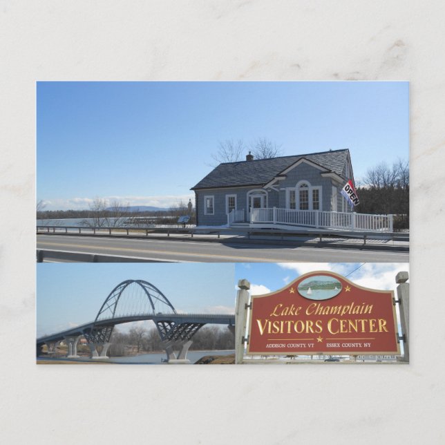 The Champlain Bridge Crown Point New York Postcard (Front)